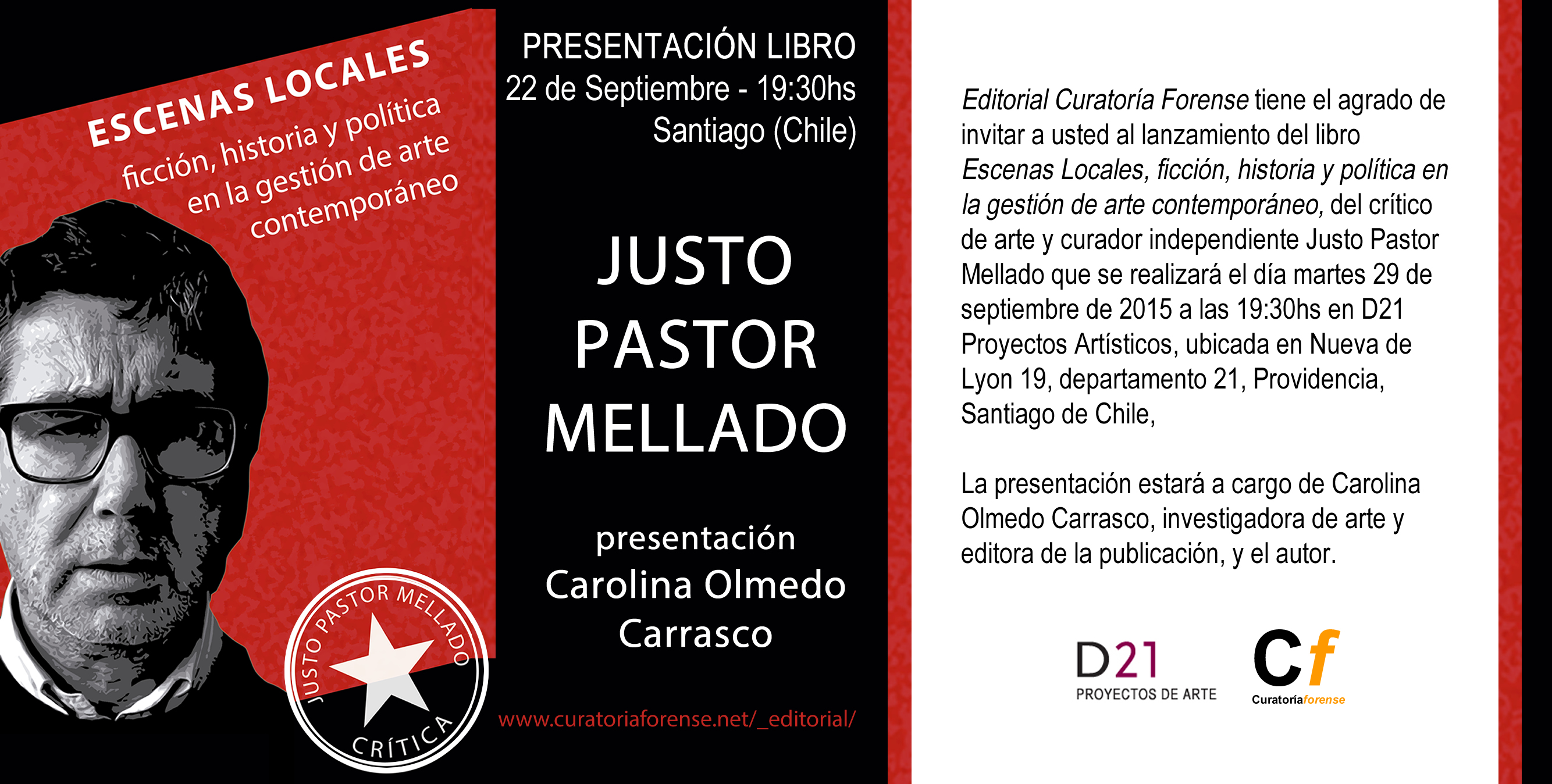 Presentación del libro “ESCENAS LOCALES” de Justo Pastor Mellado en Santiago de Chile
