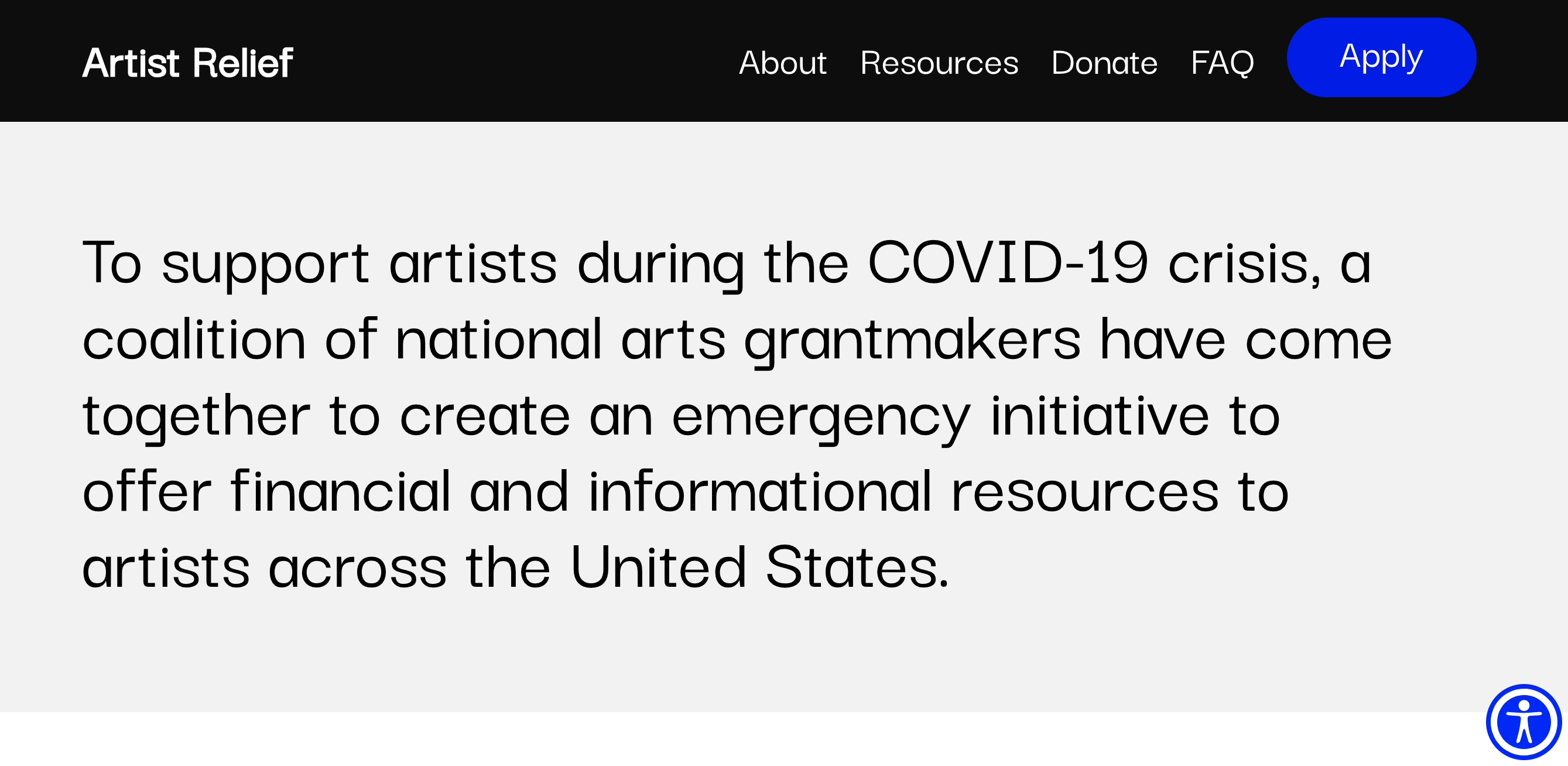 ARTIST RELIEF distribuirá subvenciones de $ 5,000 a artistas que enfrentan emergencias financieras graves debido a COVID-19